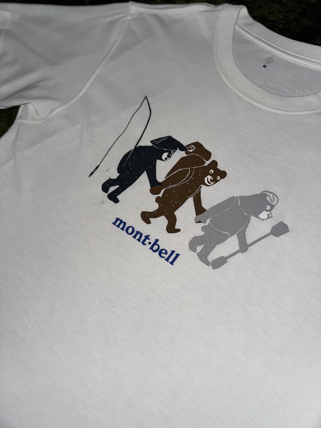 [M] 00s 몽벨 재팬 재패니즈 베어 그래픽 스포츠 티셔츠 화이트 상품이미지2