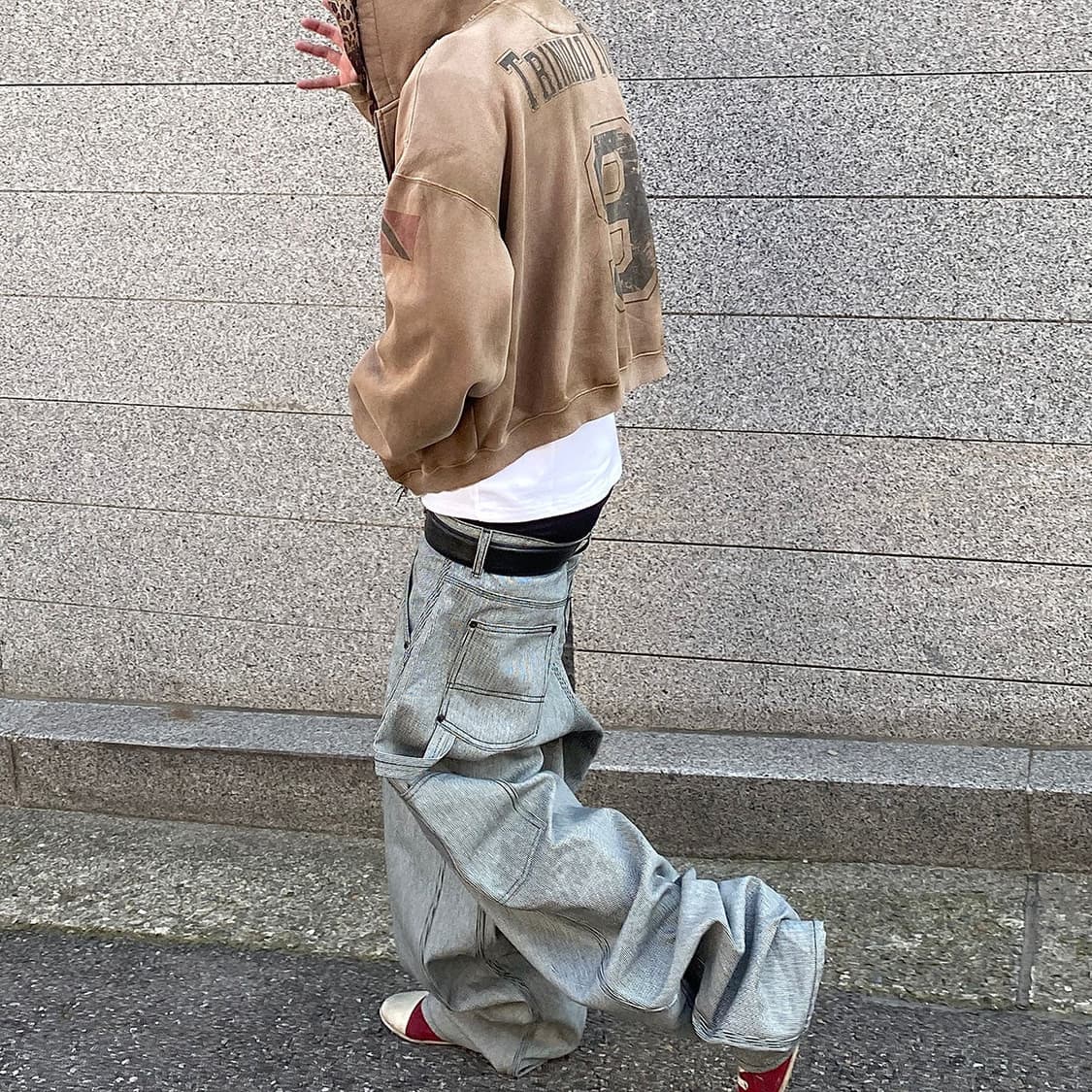 언더마이카 24FW 스트라이프 엔지니어 더블니 워크 팬츠 상품이미지3