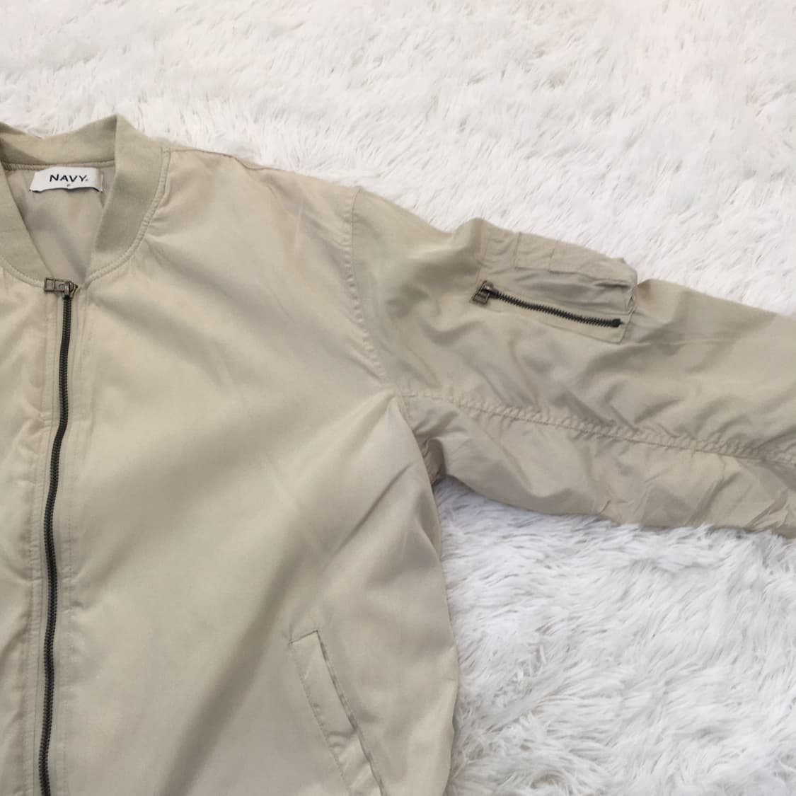 빈티지 아이보리 포켓 항공 점퍼 y2k 스트릿 갸루 펑키 일본빈티지740 상품이미지3