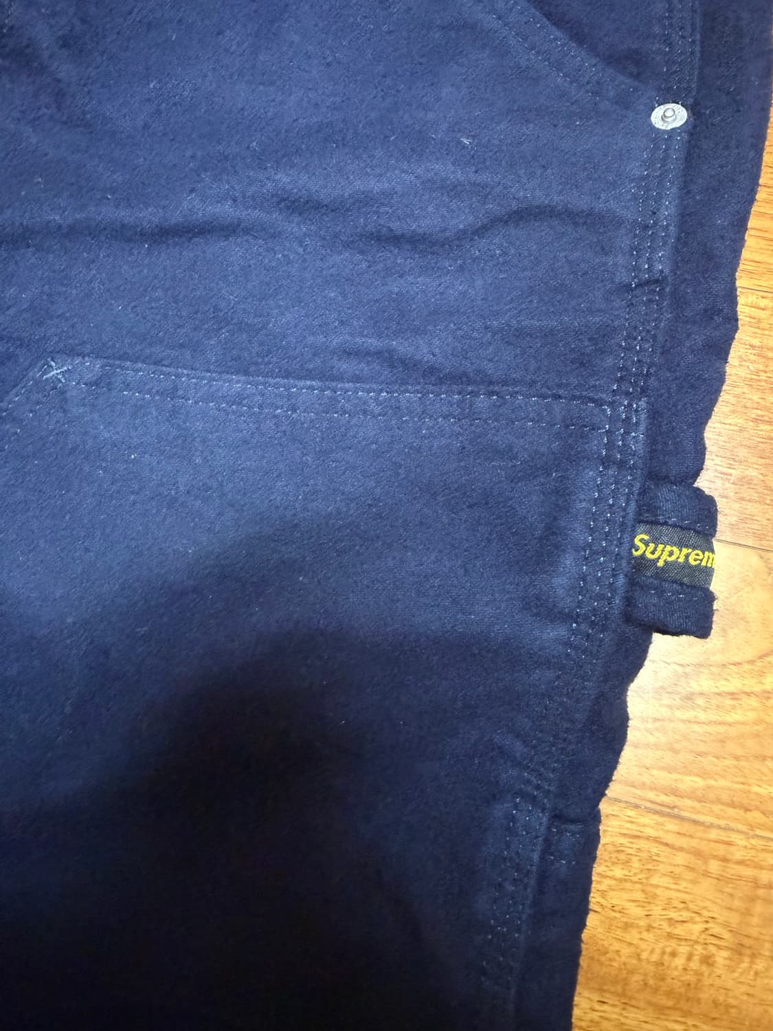 슈프림 네이비 몰스킨 더블니 팬츠 상품이미지2