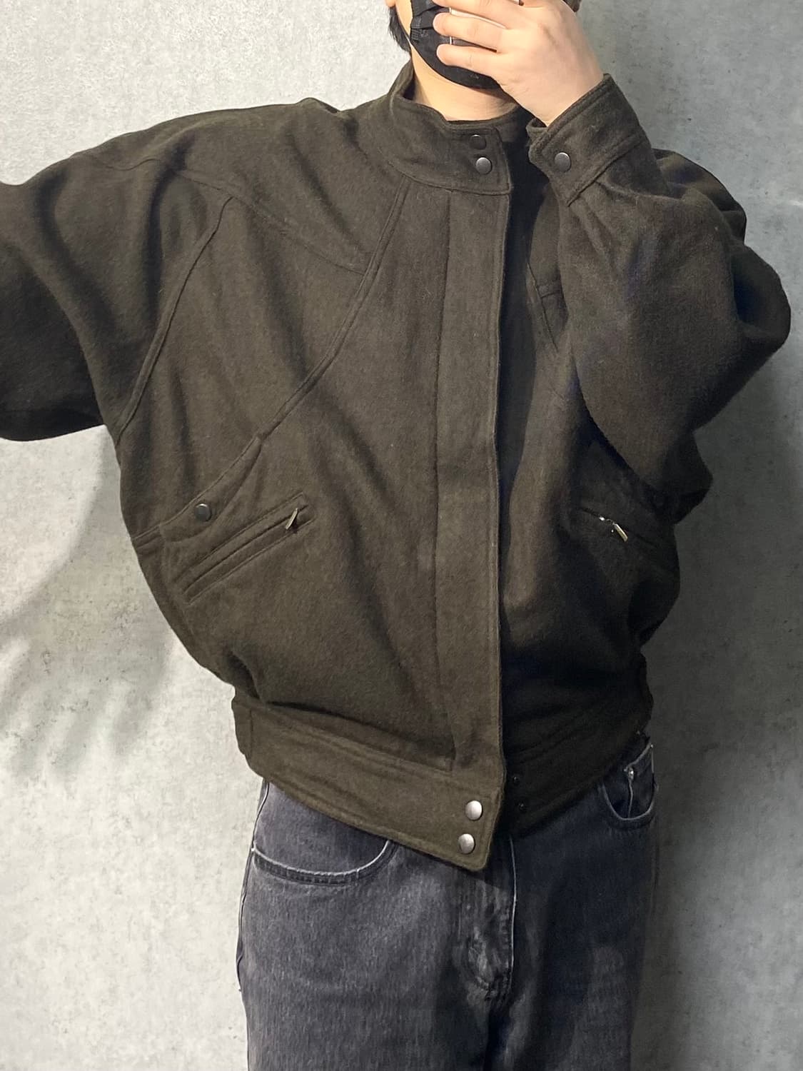 [L] Leonte 90s 아카이브 카키 울 봄버자켓 상품이미지10