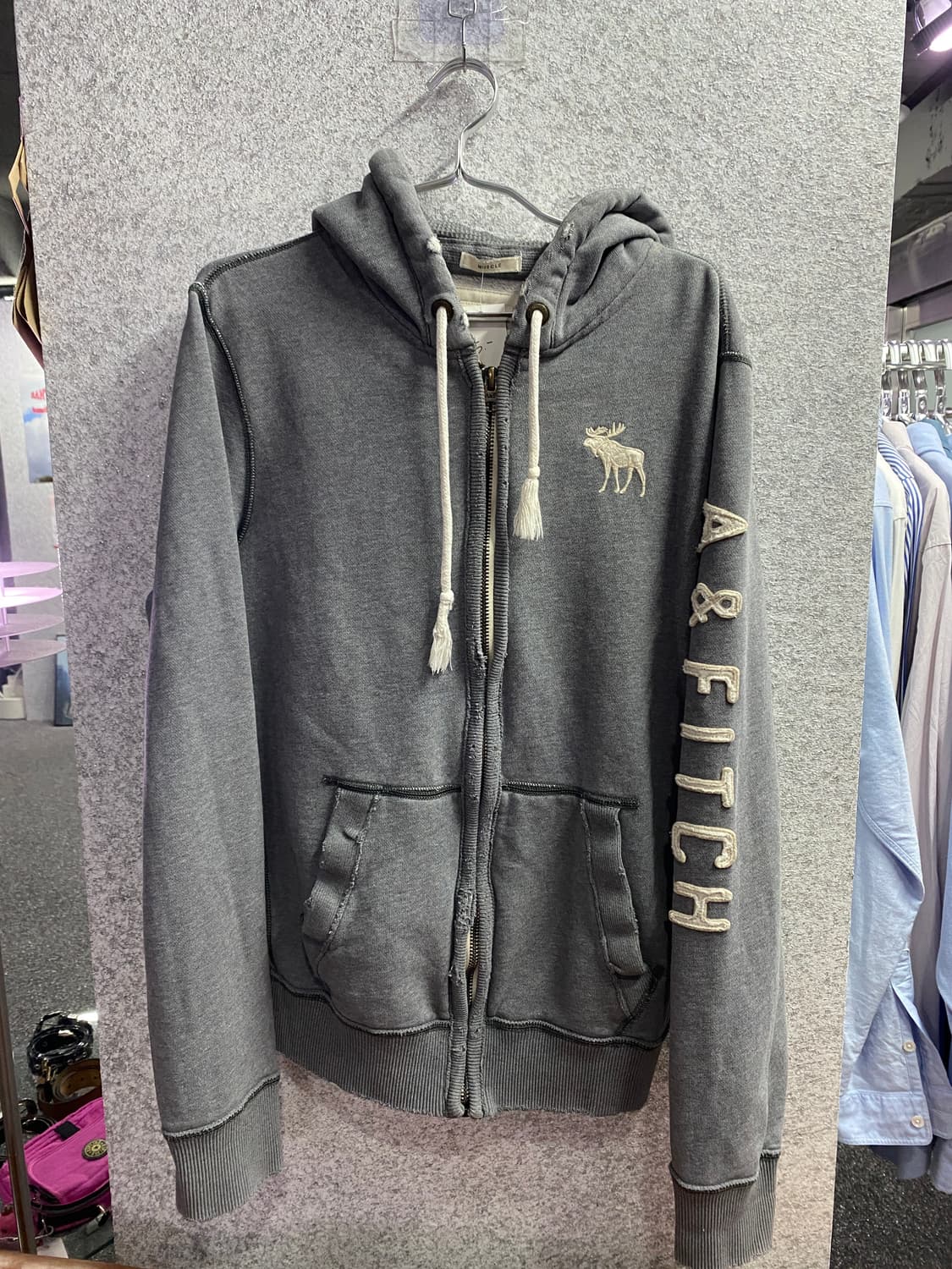 아베크롬비 사이드라인 그레이 후드집업 B3422 상품이미지2