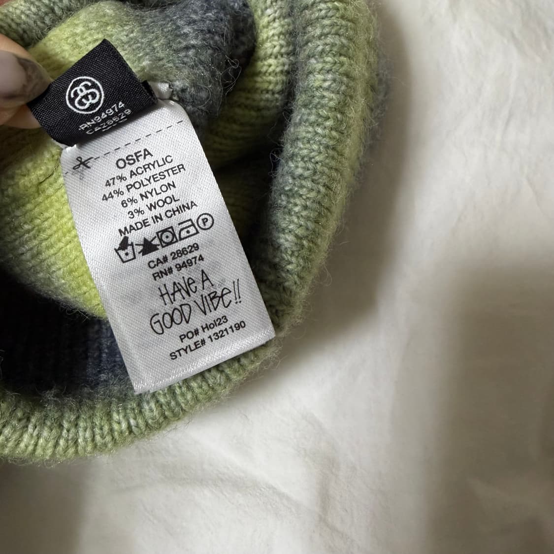 Stussy Cuff Beanie Spray Stripe Lime Mul 상품이미지2
