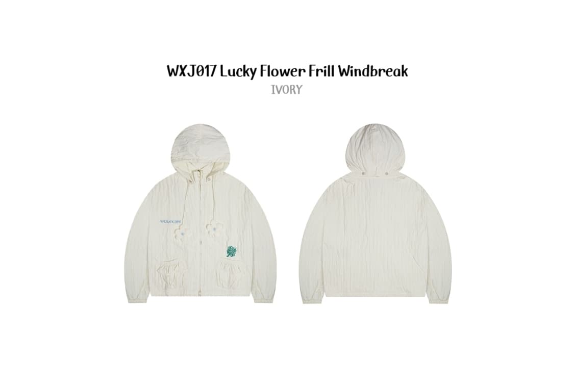 엑스톤즈우먼  WXJ017 럭키 플라워 프릴 윈드브레이커 (IVORY) 상품이미지1