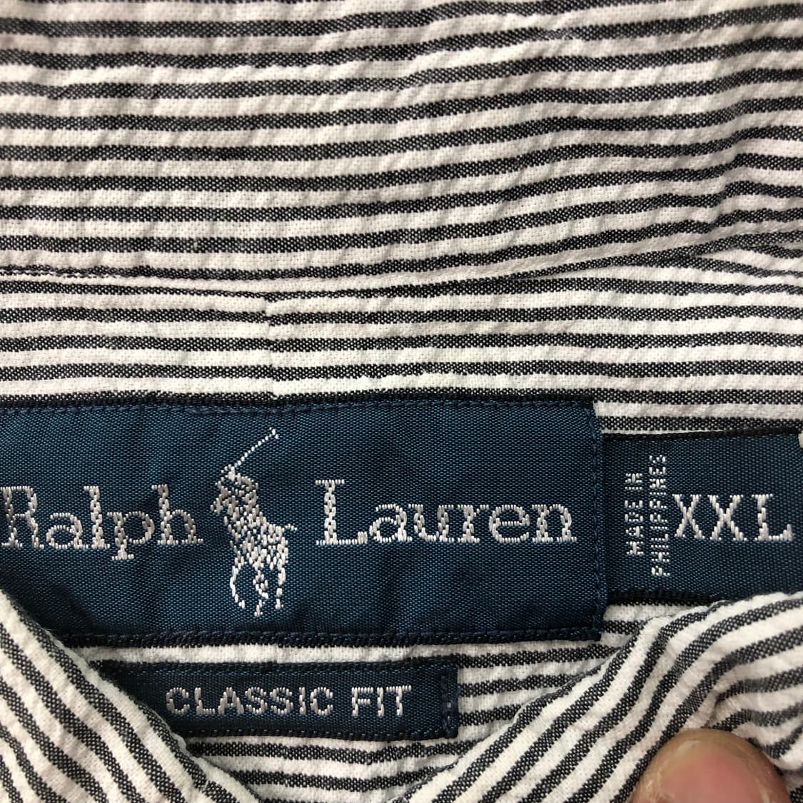XXL 폴로 랄프로렌 시어서커 스트라이프 반팔 셔츠 상품이미지6