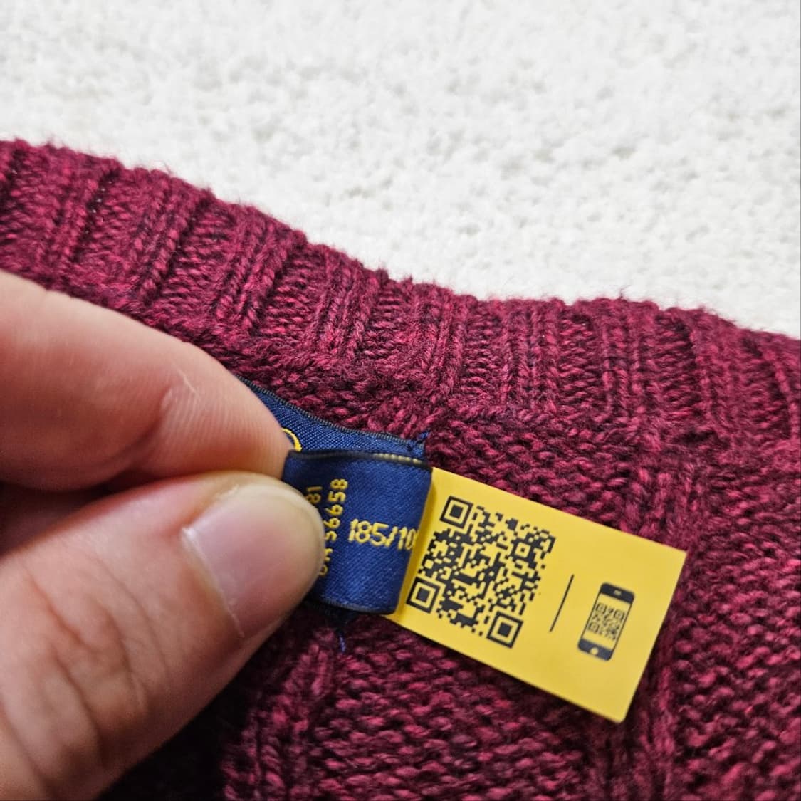 폴로 랄프 로렌 신형 QR 케이블 니트 XL 상품이미지6