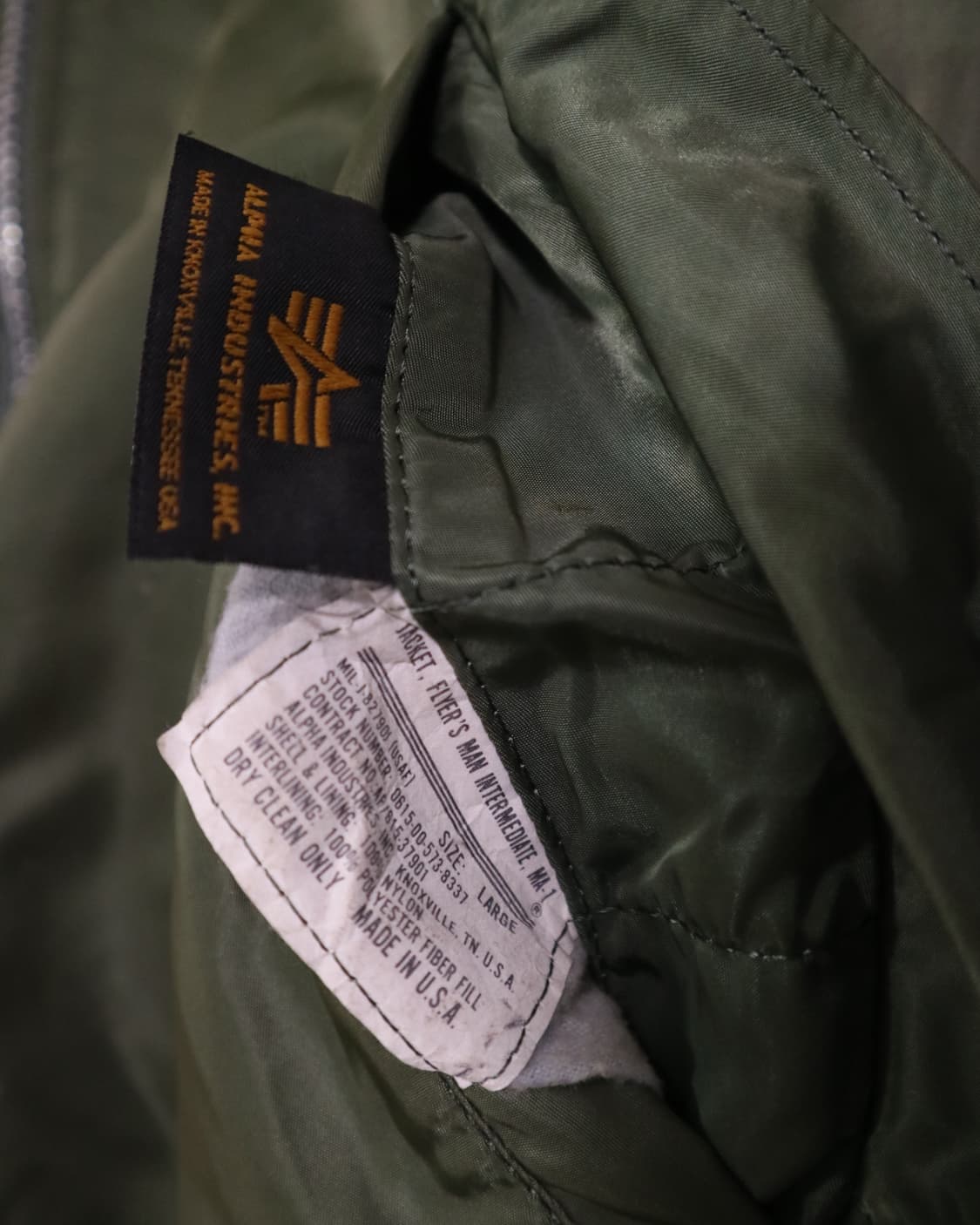 80s~90s ALPHA INDUSTRIES MA-1 상품이미지4