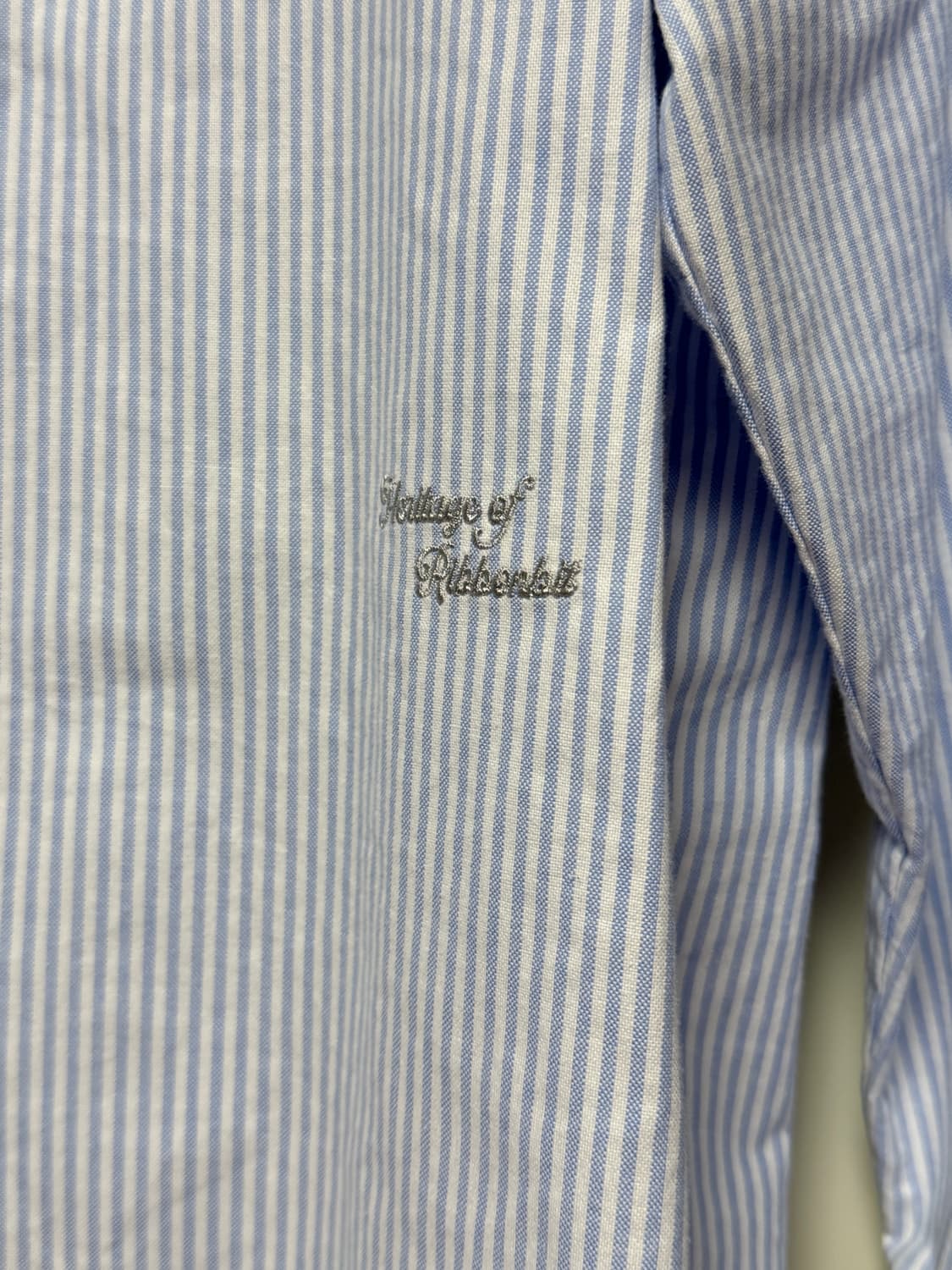 리본빛 옥스퍼드 스트라이프 셔츠 블루 새상품 상품이미지6