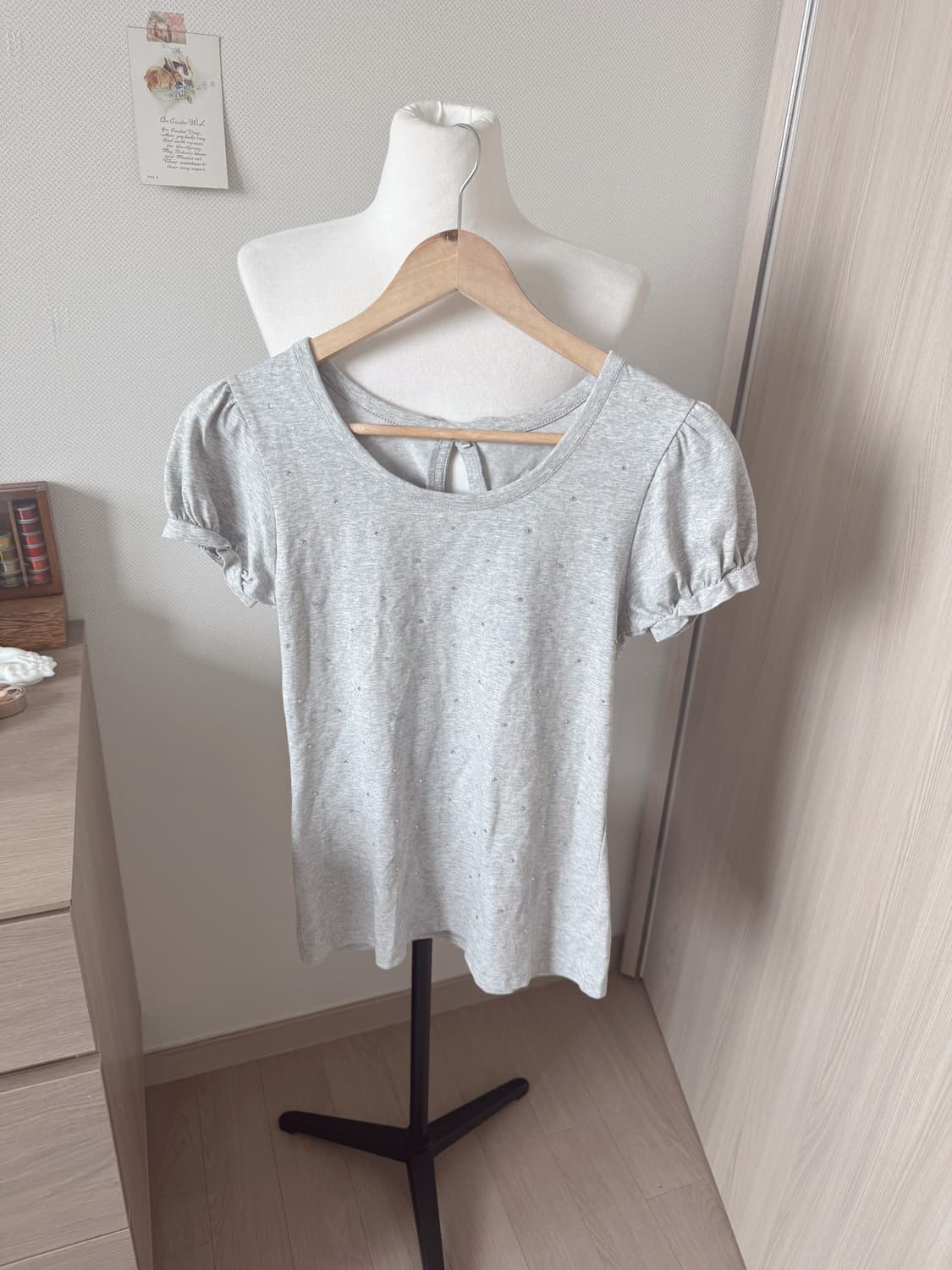 큐빅 리본 반팔티셔츠 상품이미지2