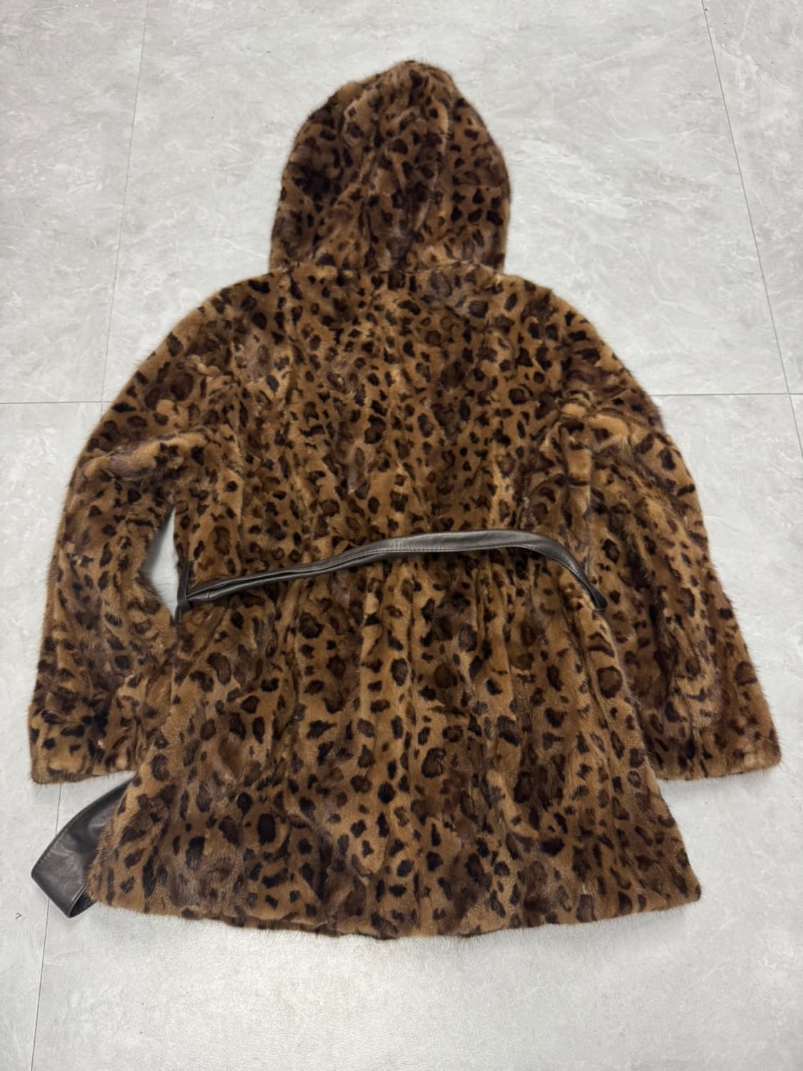 호피 밍크 후드 상품이미지2