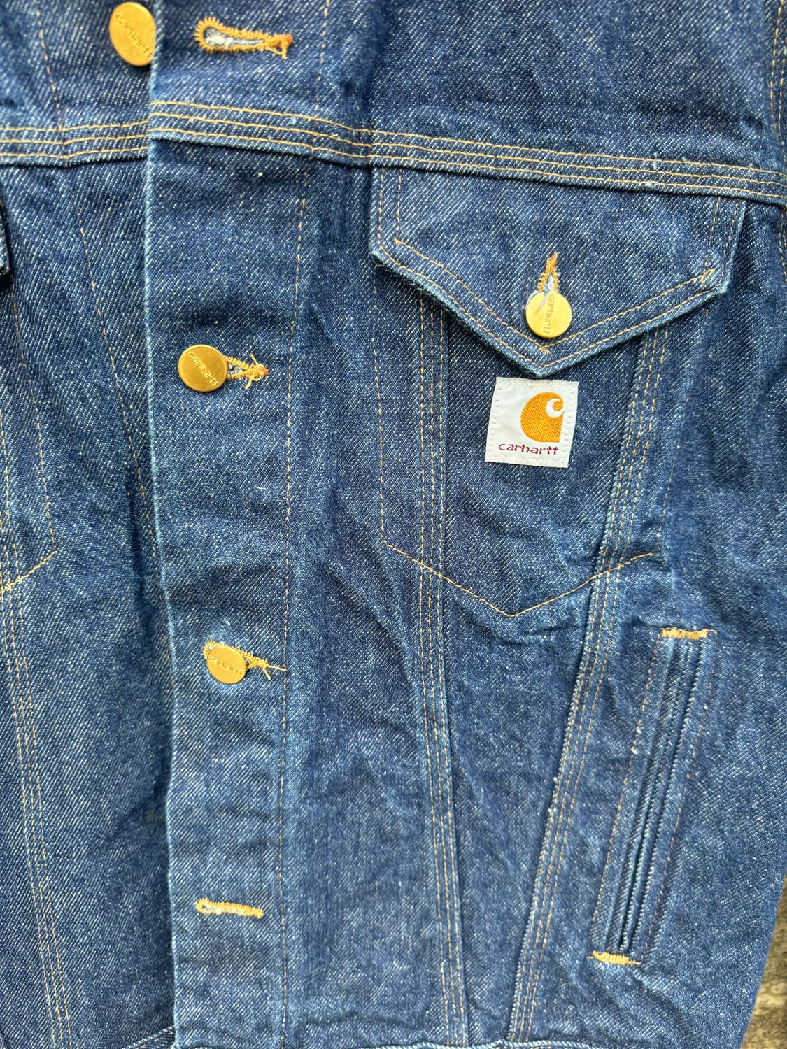 90s 칼하트 빈티지 wu108 인디고 데님 트러커 자켓 42 상품이미지5