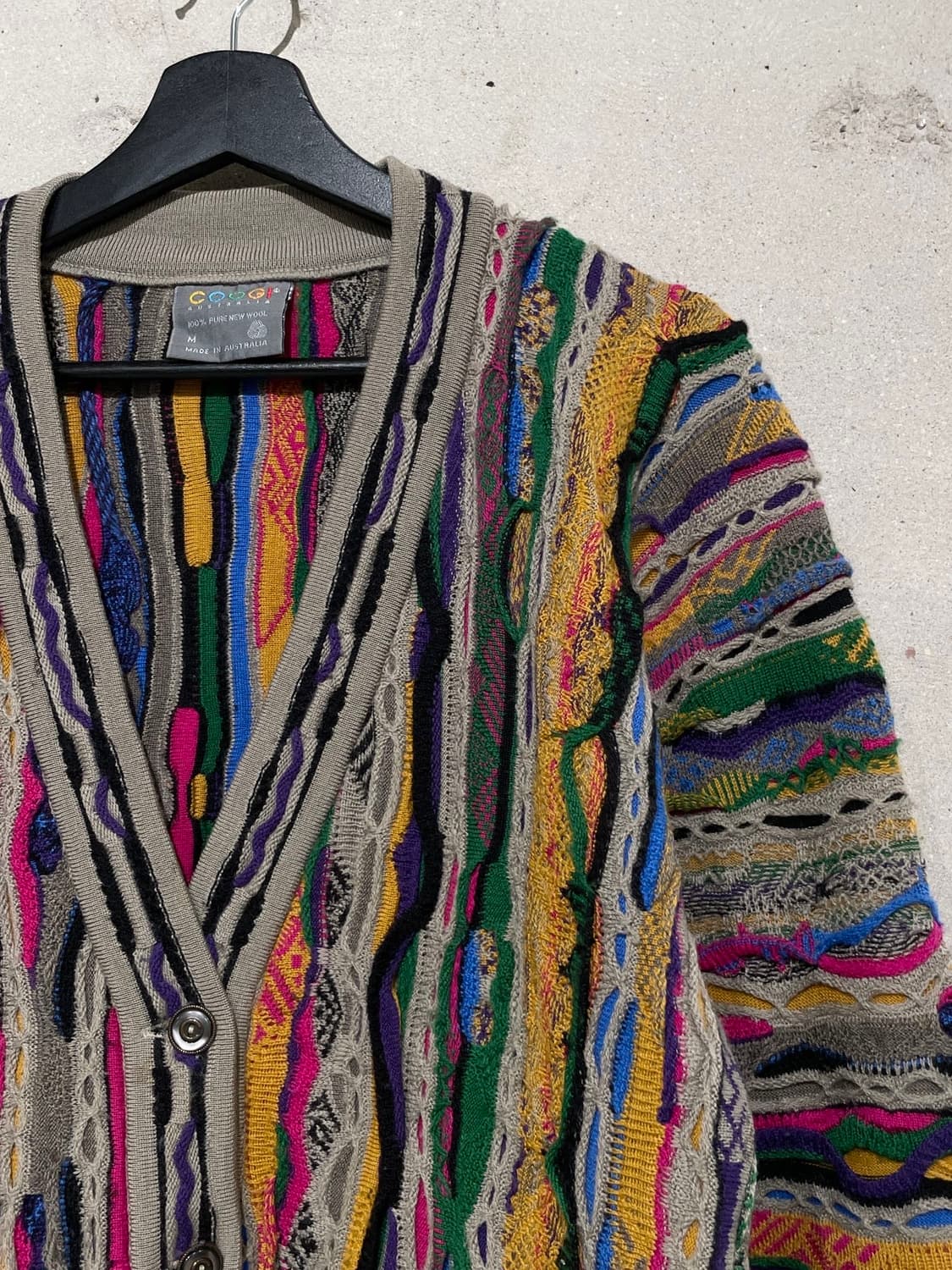 쿠지 오스트레일리아 믹스 케이블 울 가디건 상품이미지3