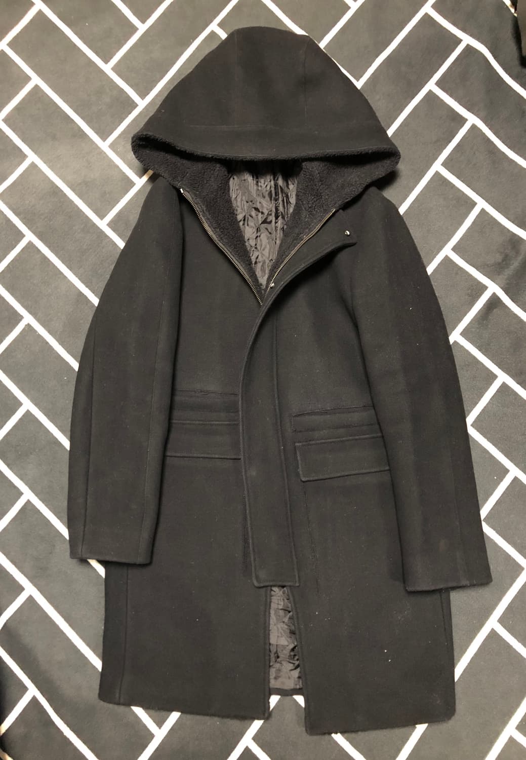 (횡재가)시스템옴므 시어링무스탕후드코트/솔리드몽클레어타임톰브라운스톤벨루티 상품이미지8