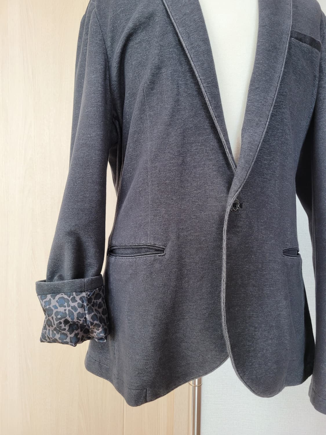 잭앤존스 Jack & Jones 남자 원버튼 니트 자켓 다크그레이 상품이미지4