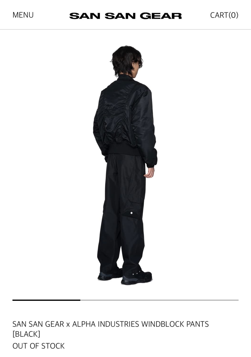 산산기어x알파인더스트리 WINDBLOCK PANTS black 상품이미지3