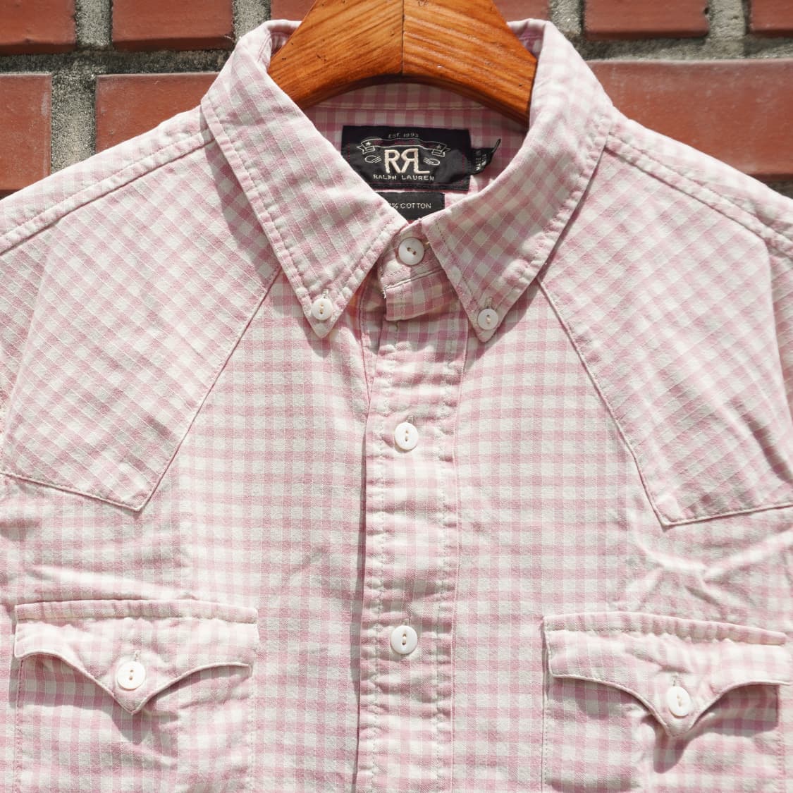 RRL pink plaid western shirt 상품이미지2