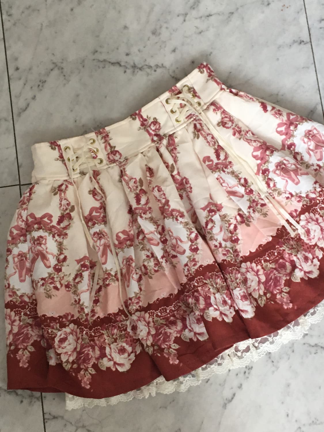 일본빈티지 홍차 스커트 상품이미지2