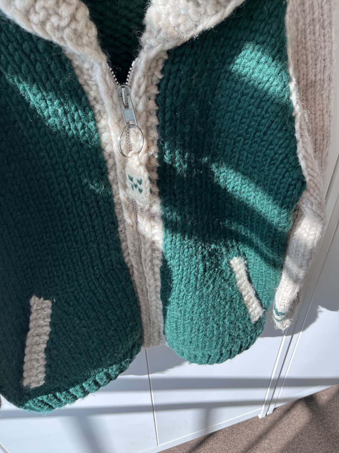 (Rare) 캐나다 종소리 배색 니트 리얼 헤비 코위찬 상품이미지8