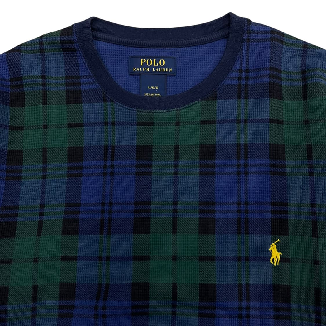 폴로 랄프로렌 옐로우포니 타탄체크 와플 롱슬리브 L 상품이미지4