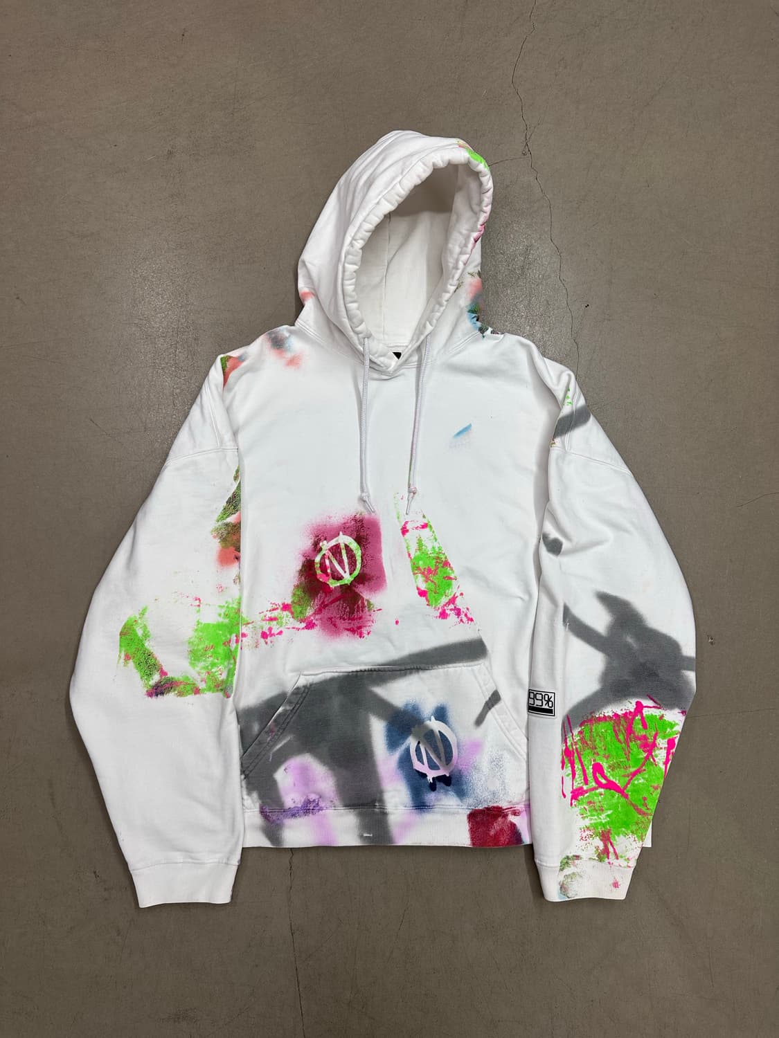 🔥99%IS(바조우) - 스프레이 오버핏 후드 – 화이트 사이즈 3🔥 상품이미지3