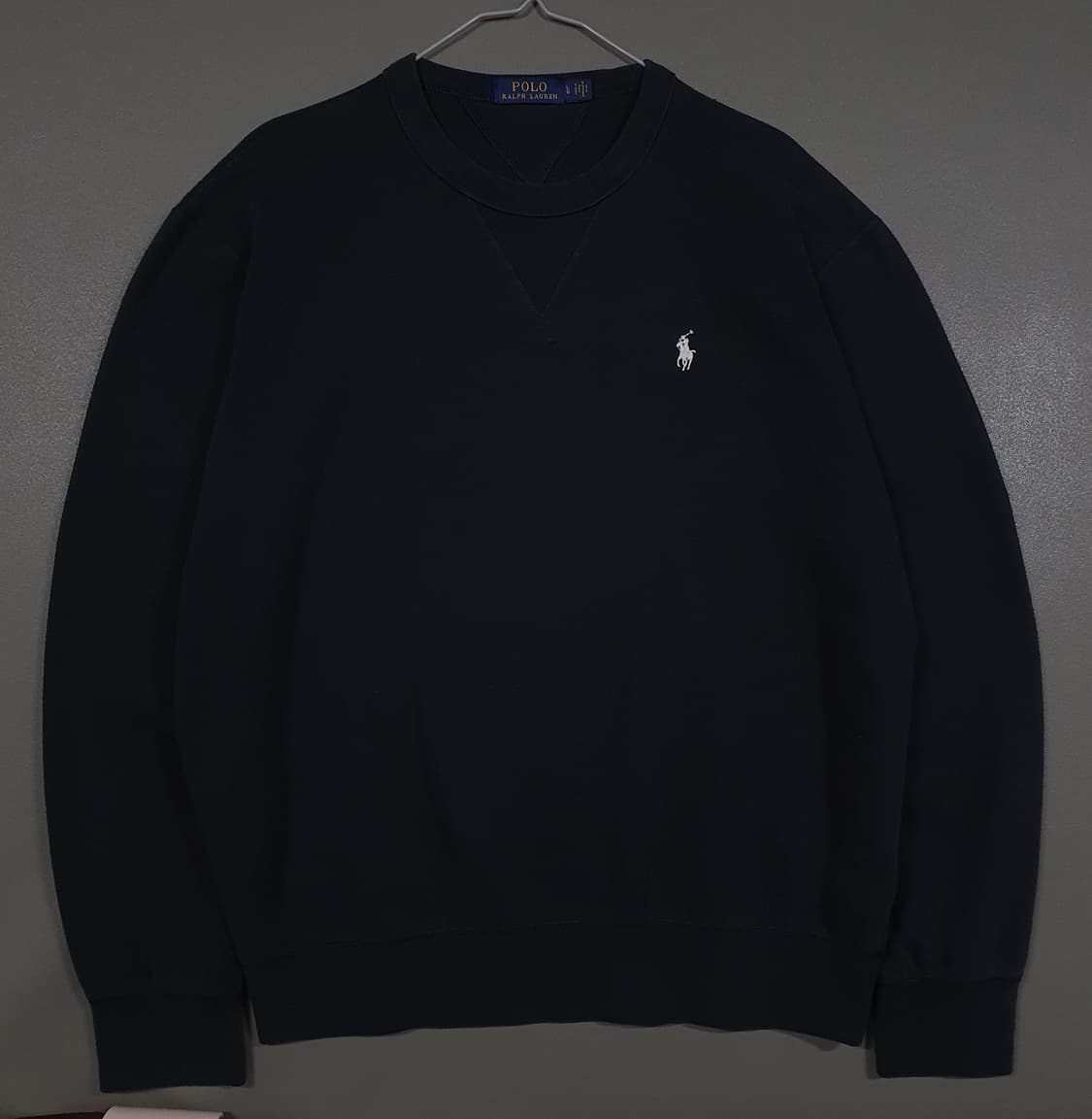 실측 XL) 폴로 랄프로렌 신형 화이트 포니 맨투맨 스웻셔츠 블랙 상품이미지1