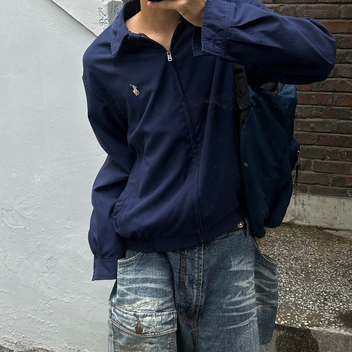 *rare* 빈티지 90s 폴로 네이비 해링턴 자켓 상품이미지7