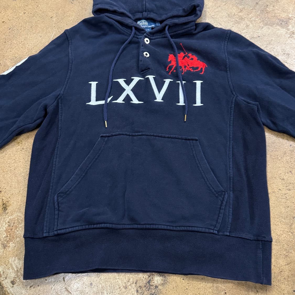 폴로 랄프로렌 빅포니 버튼 네이비 후드티 상품이미지4