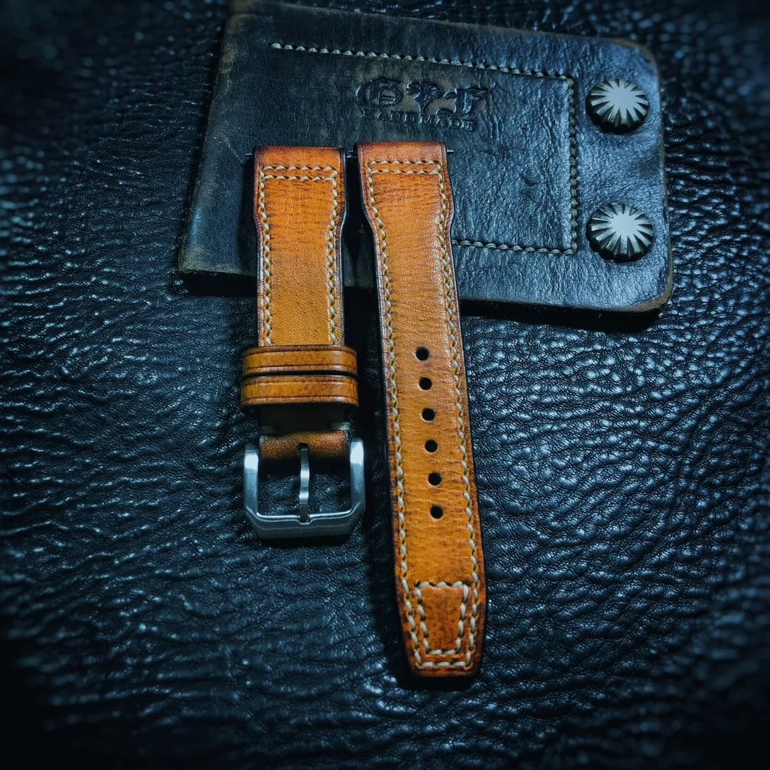 Oceanora 핸드메이드 가죽 시계줄 20/21/22mm 상품이미지2