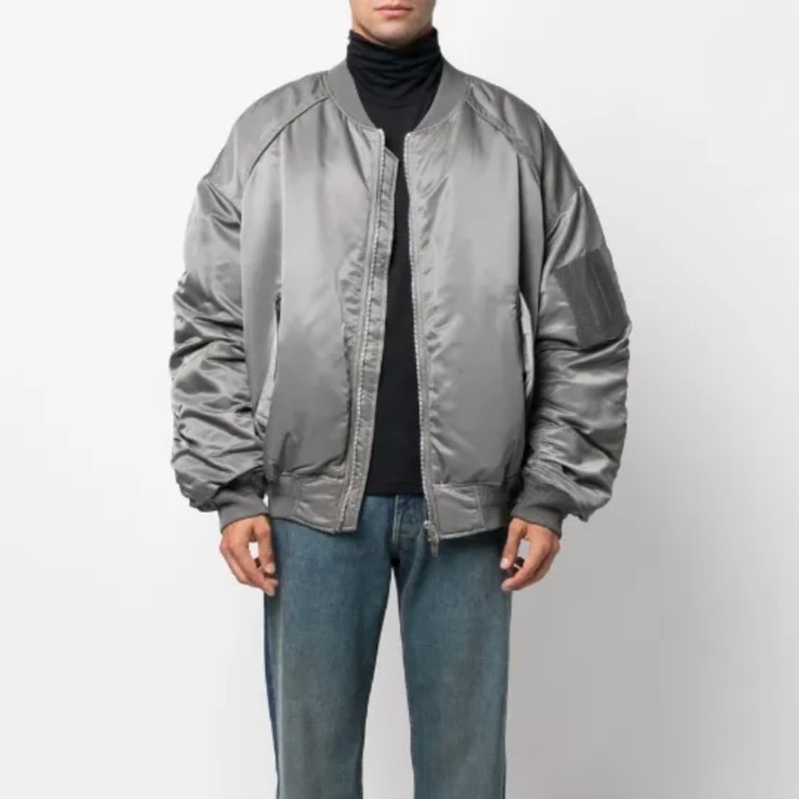 [S+급/46] 준지 무스탕 마원 항공점퍼 자켓 그레이 상품이미지10