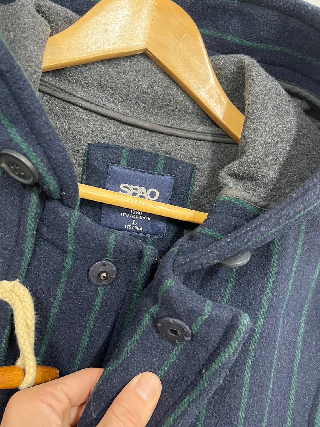 스파오 스트라이프 후드 떡볶이 코트 상품이미지4