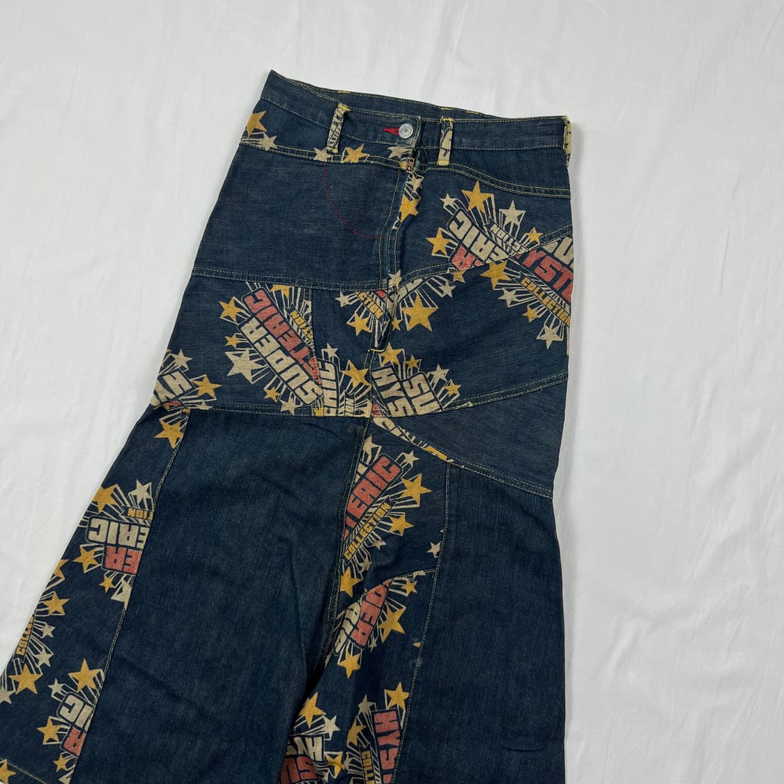 90‘s 히스테릭글래머 로고 패치워크 데님 스커트 치마 상품이미지3