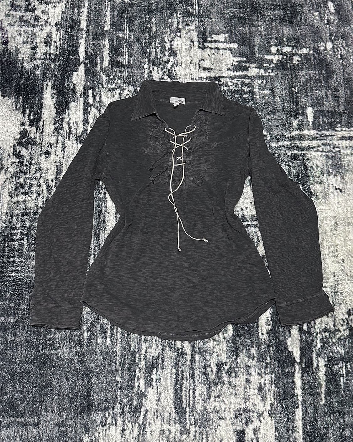 {UNKNOWN} 00s Cotton Lace-up Long Sleeve 상품이미지2