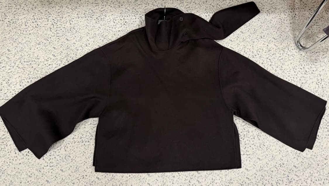 코스 cos 더블페이스 울 케이프 코트 브라운 xs/s 새상품 상품이미지5