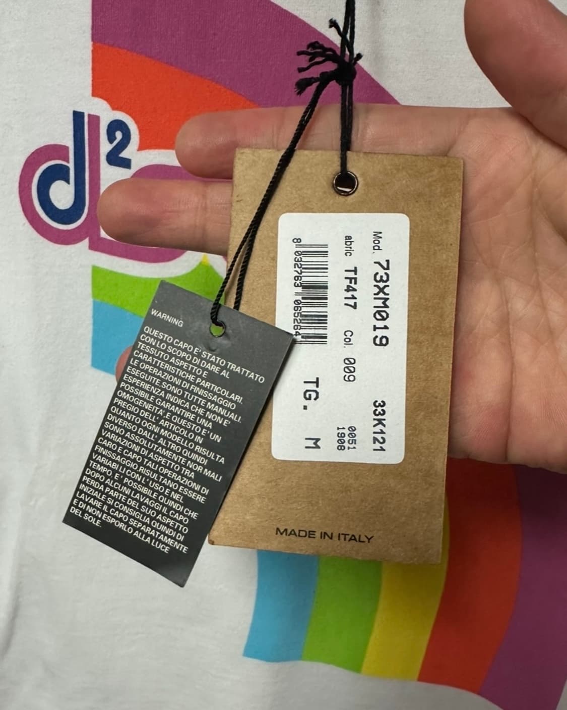 (새상품) DSQUARED2 레인보우 로고 링거 반팔티 M size 상품이미지8