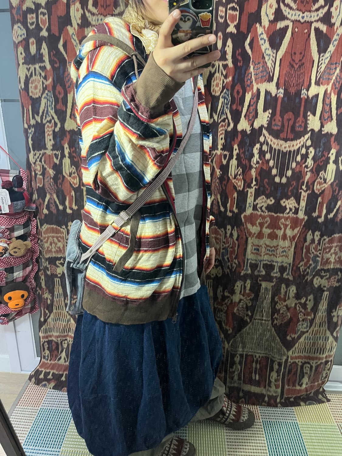 Power to the people 에스닉 스트라이프 후드집업 상품이미지2