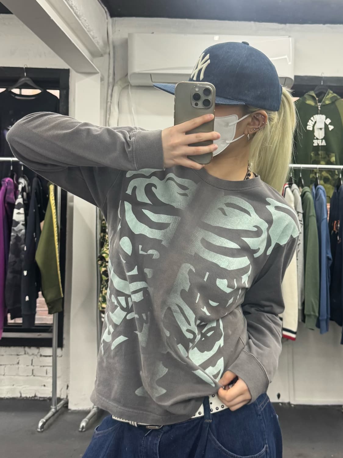 밴슨 레더 본 워시드 롱슬리브 상품이미지1