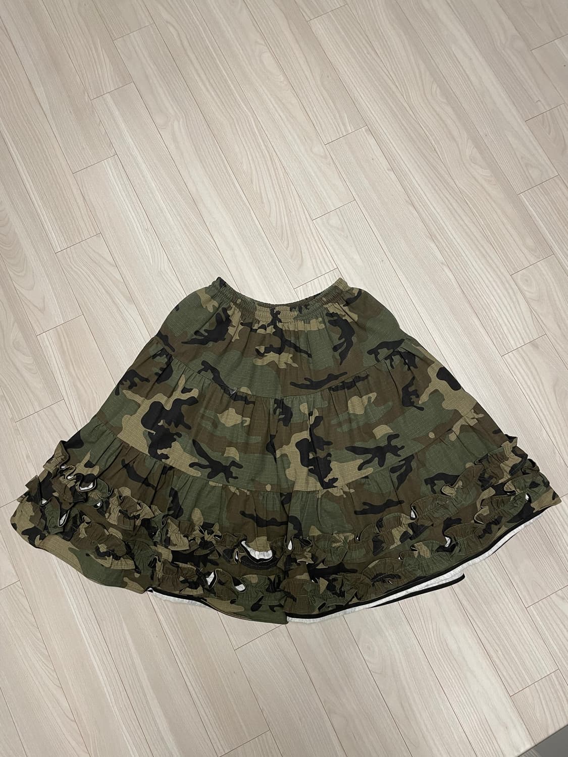 플리즈프로젝트 카모 플리츠 스커트 상품이미지2