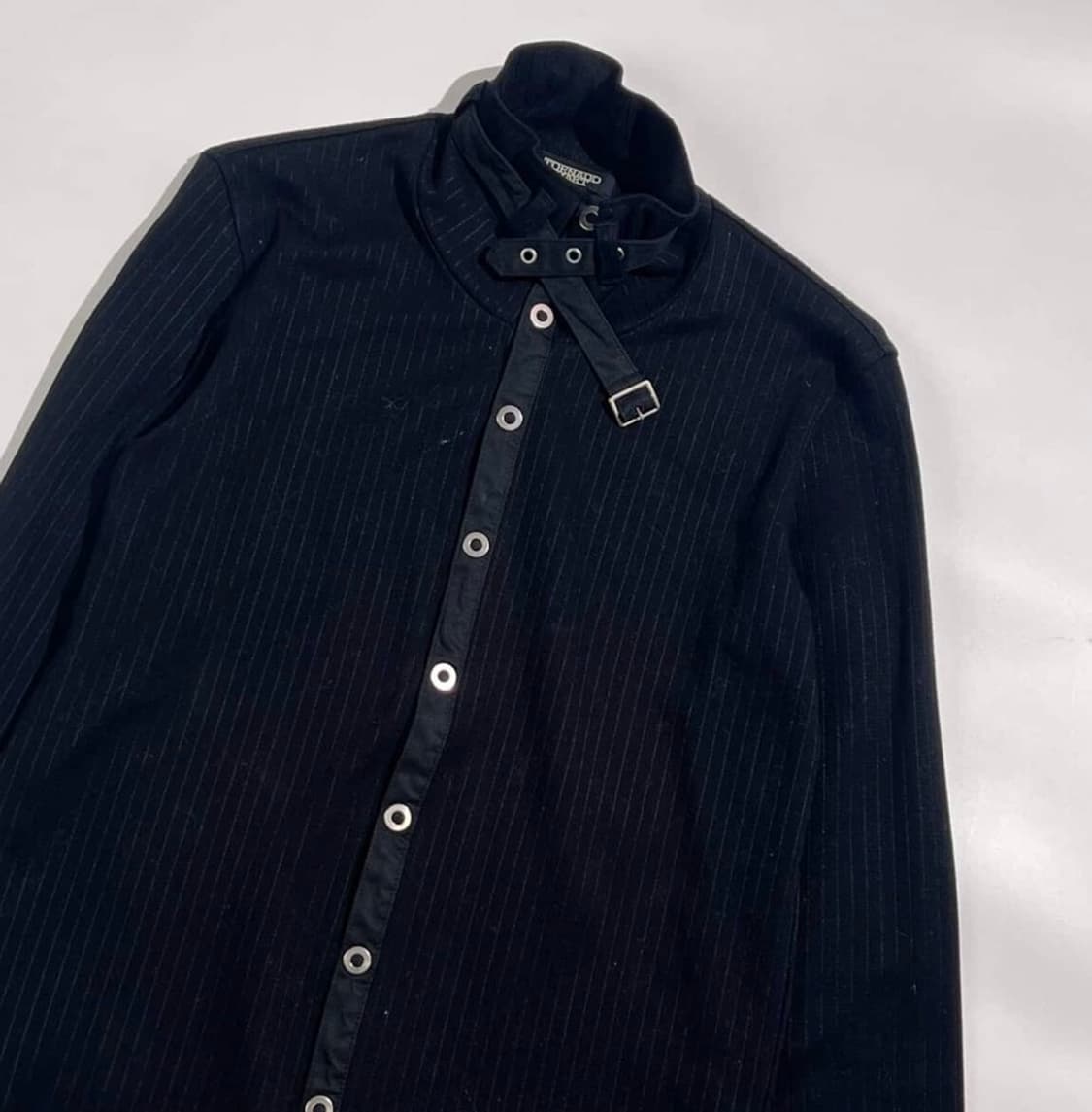 Tornado mart 핀 스트라이프 벨티드 셔츠 상품이미지3