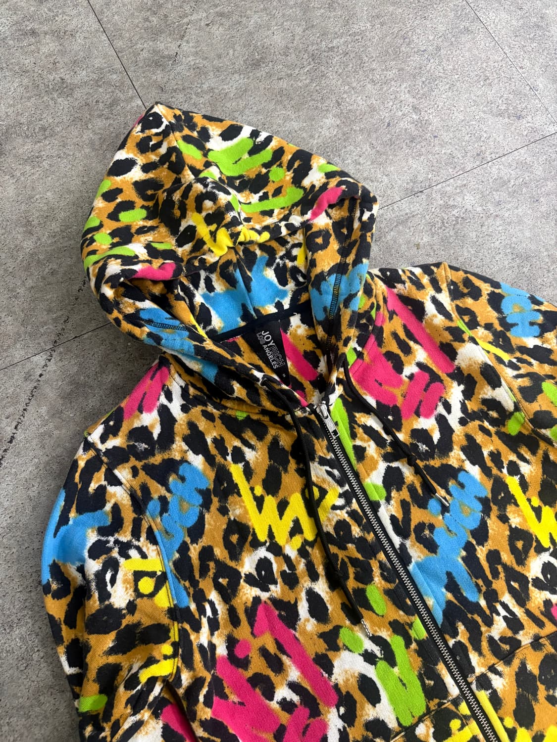 조이리치 레인보우 레오파드 후드집업 상품이미지3
