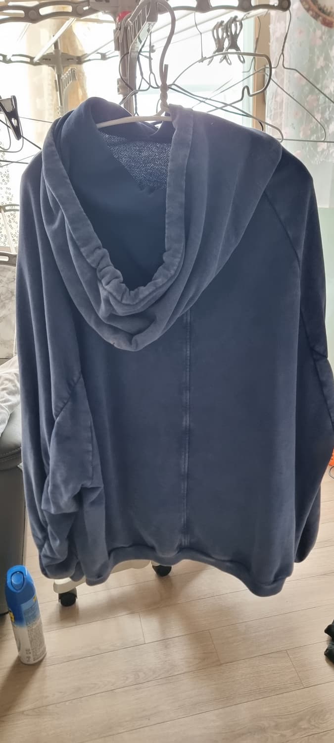 물빠진 파란색 오버핏 후드티 상품이미지6