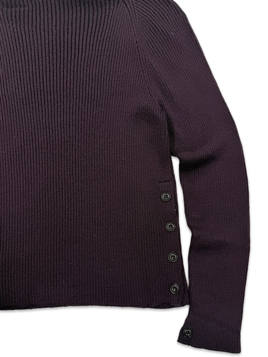 빈티지 Dama Collection 다크 퍼플 사이드 단추 긴팔 니트 상품이미지3
