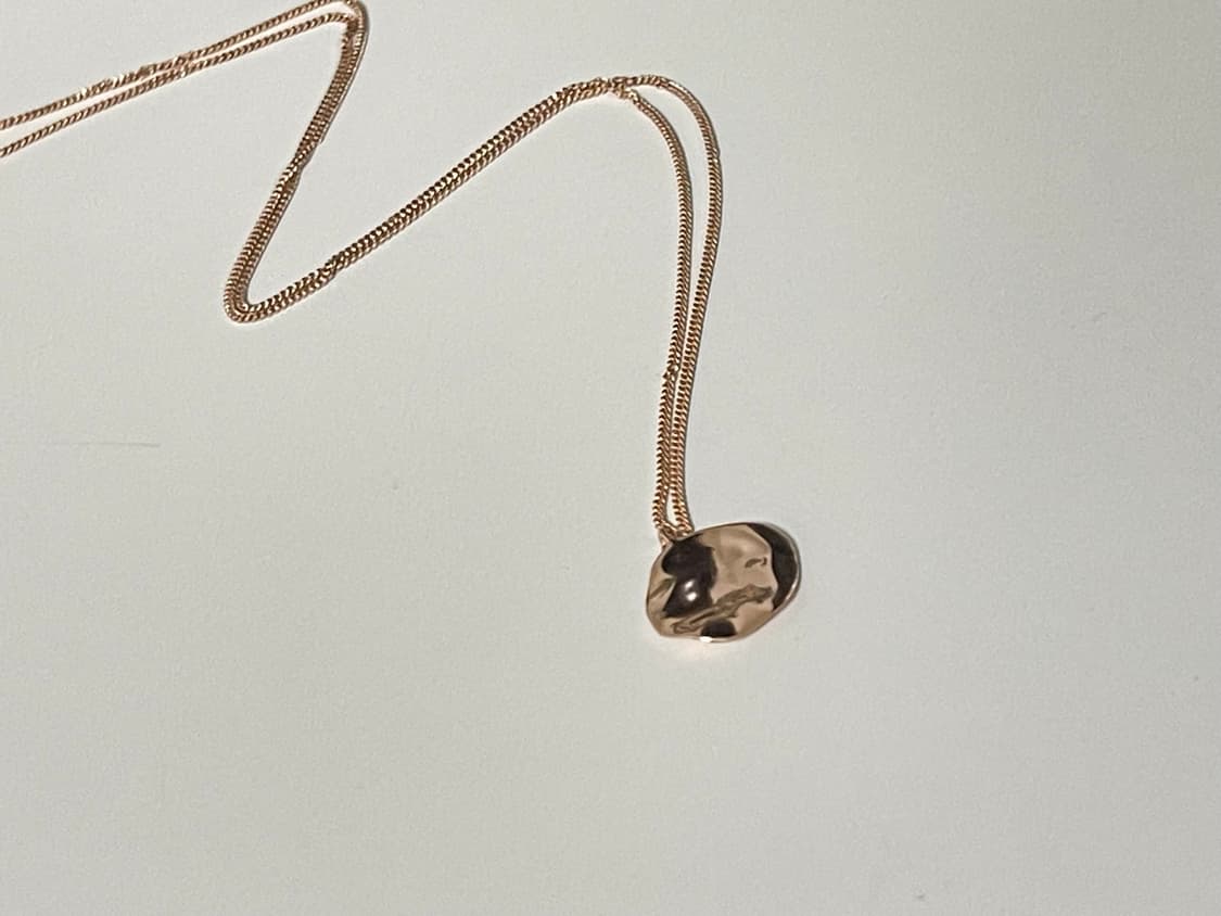 미착용 새제품) All 925실버 로즈골드 쭈글 팬던트 목걸이 체인59c 상품이미지1
