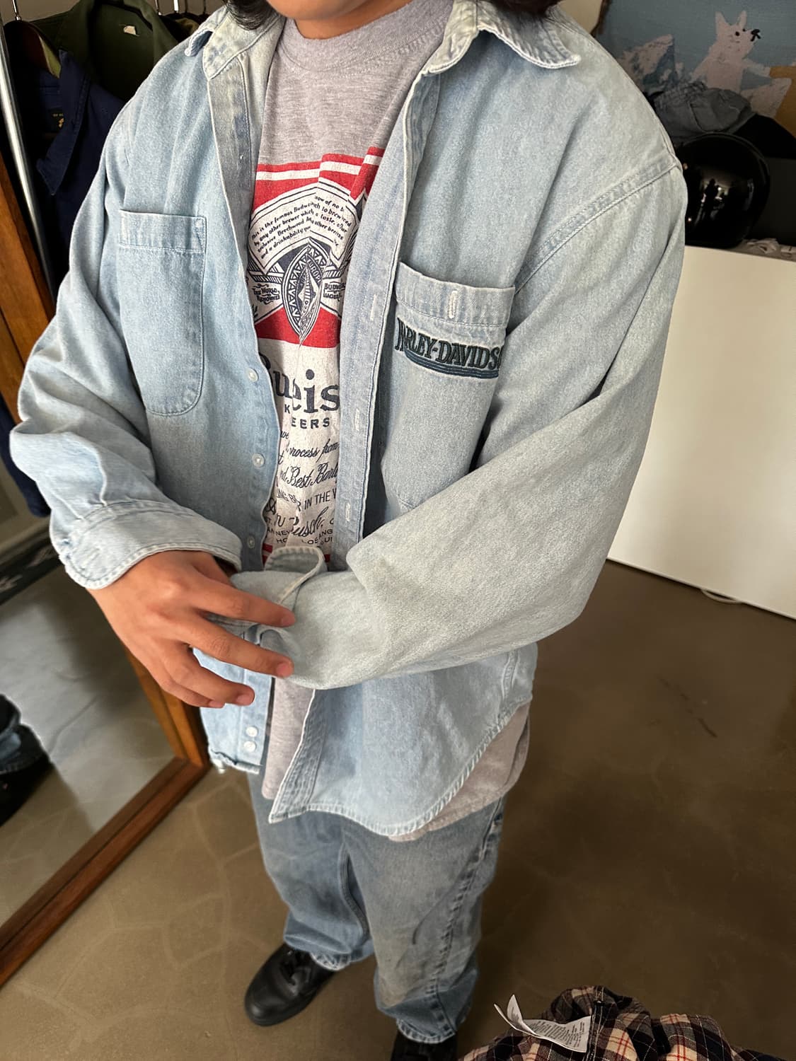 90s~00s Harley-Davidson Denim Shirt 상품이미지2