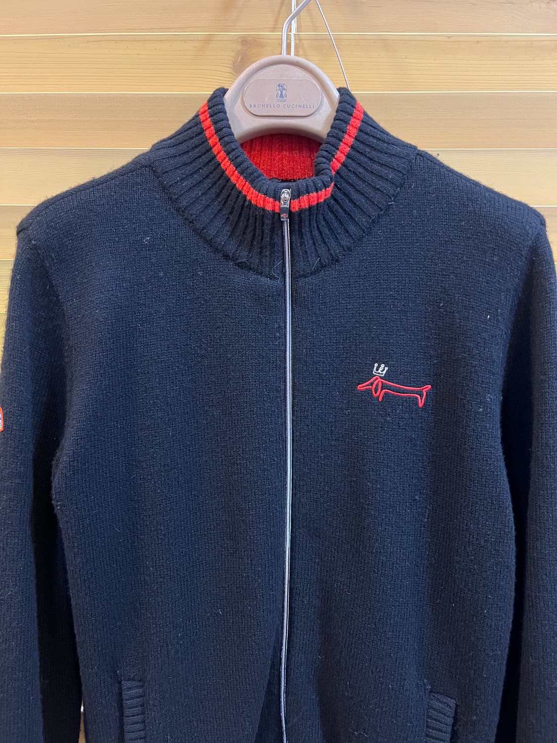 루이까스텔 여성 블랙 울방풍집업점퍼 골프니트점퍼 상품이미지1