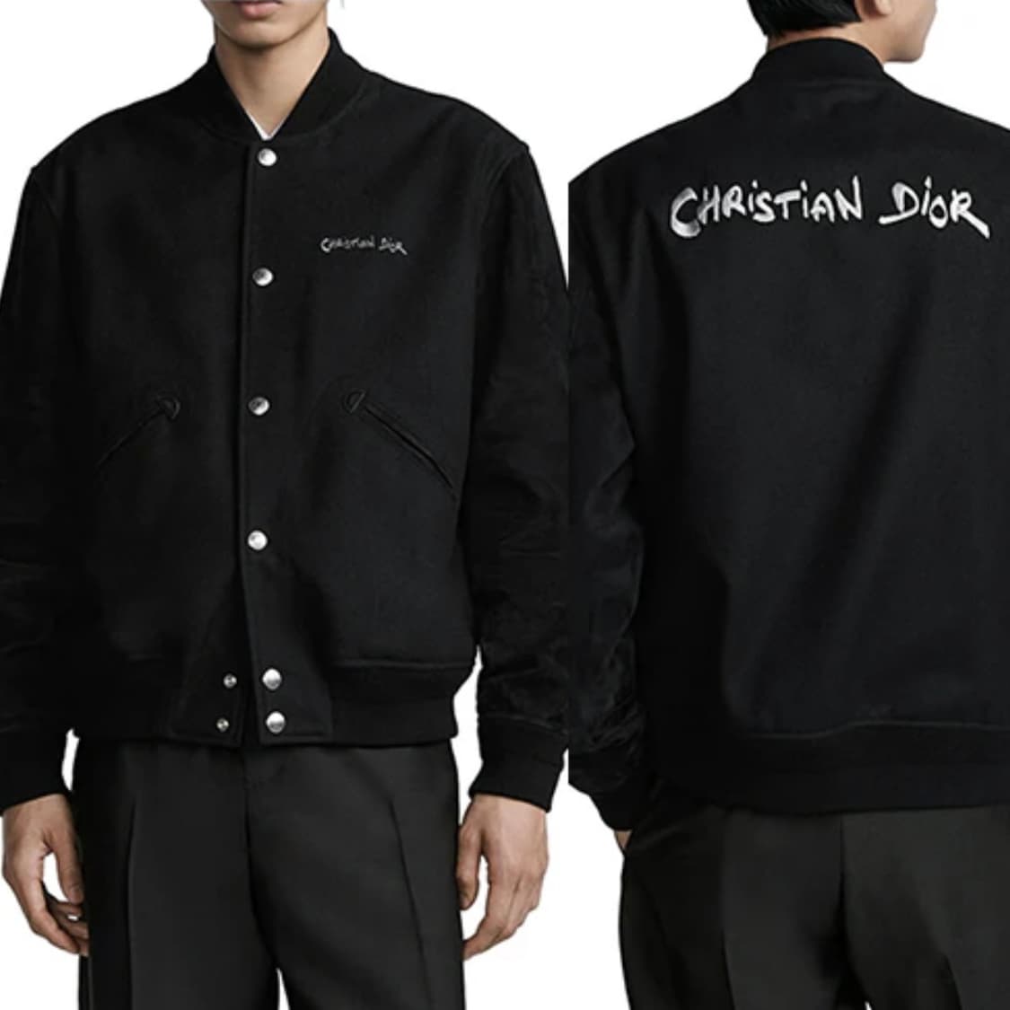 [S+급/50] 24FW 디올 태그 바시티 봄버 자켓 블랙 상품이미지8