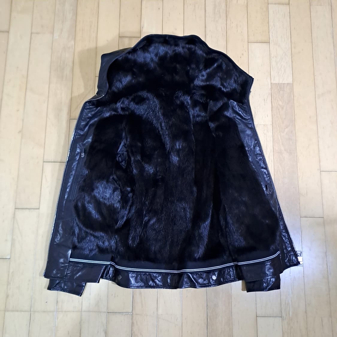 (택포) 양가죽 밍크 안감 후드 자켓 M B247 상품이미지6