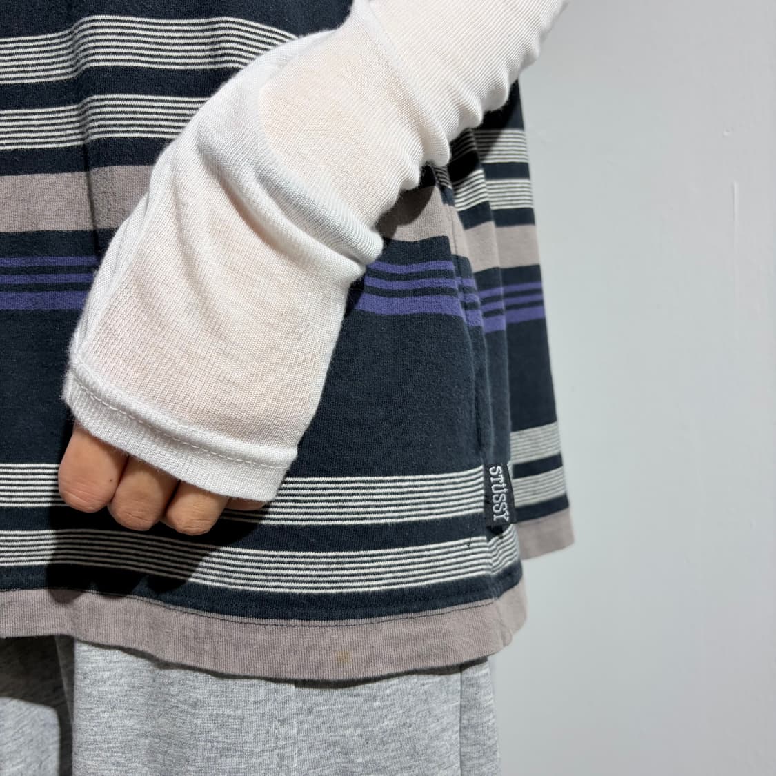 00s Stussy Authentic 스트라이프 나시 슬리브리스 상품이미지3