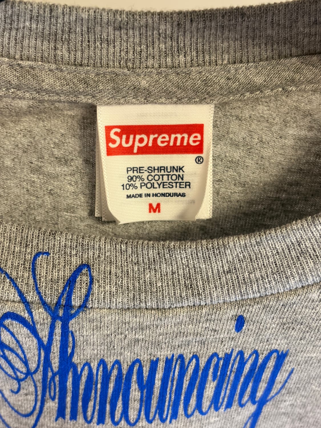 슈프림 어나운싱 티셔츠 헤더 그레이 25SS M 상품이미지3