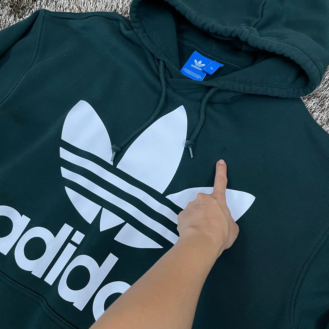 아디다스 Adidas 그린 파이어버드 빅로고 후드티 105 상품이미지4