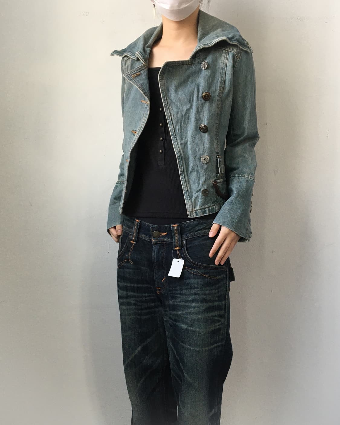 Belted button point denim jacket 상품이미지9